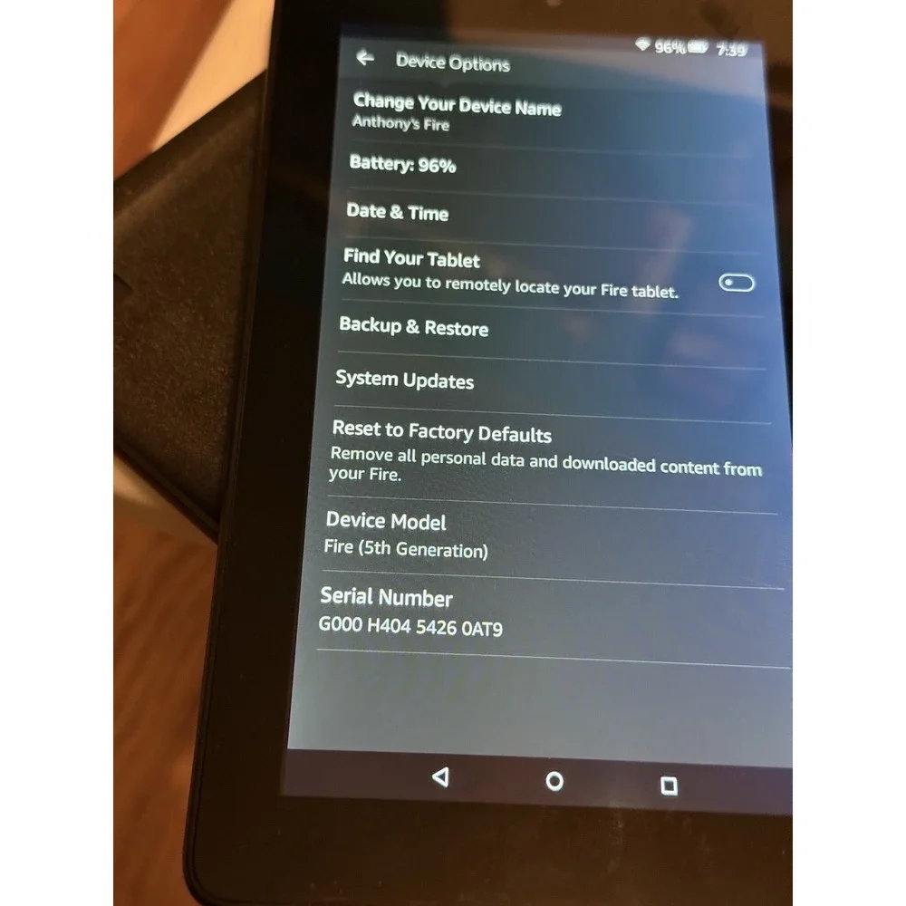 Amazon Fire (5th Gen), 8GB, Wi-Fi, Tablet - Black, Bundled w/ Protective Case